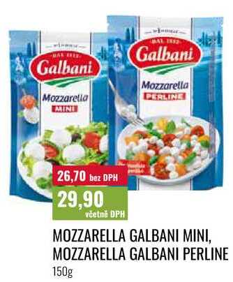 MOZZARELLA GALBANI MINI, MOZZARELLA GALBANI PERLINE 150g 