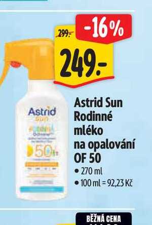  Astrid Sun Rodinné mléko na opalování OF 50 270 ml 