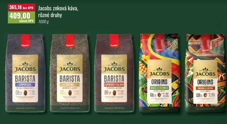 Jacobs znková káva 1000g 