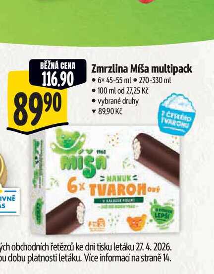   Zmrzlina Míša multipack 6x45-55 ml 270-330 ml  