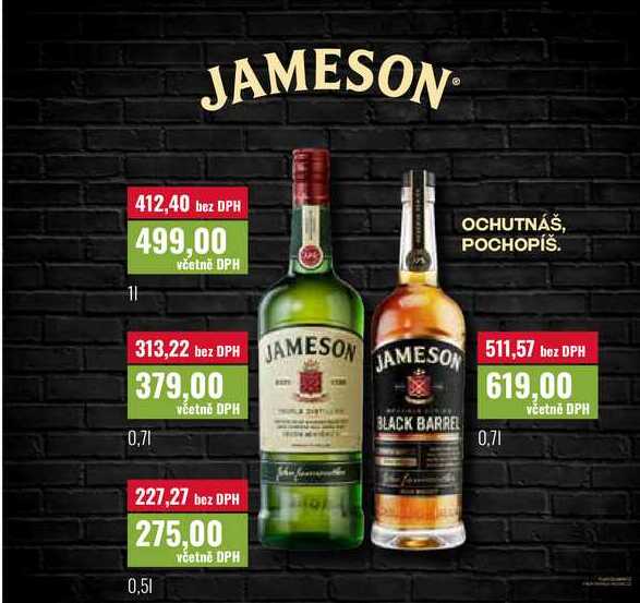 Jameson 0,5l, 0,7l, 1l