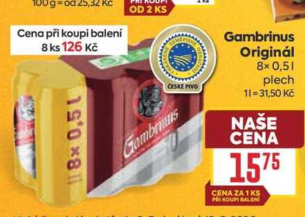 Gambrinus Originál 8x 0,51 plech