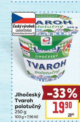Jihočeský Tvaroh polotučný 250 g