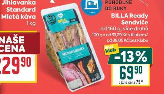 BILLA Ready Sendviče od 160 g
