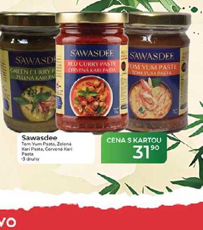 Sawasdee Tom Yum Pasta, Zelená Kari Paste, Červené Kari Pasta 