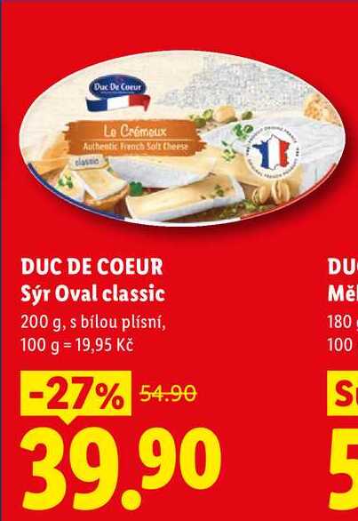 DUC DE COEUR Sýr Oval classic, 200 g