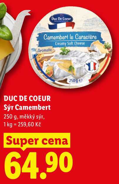DUC DE COEUR Sýr Camembert, 250 g