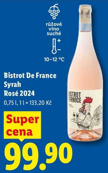 Bistrot De France Syrah Rosé 2024, 0,75 l