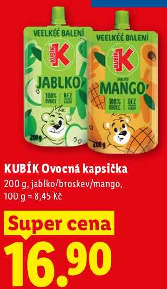 KUBÍK Ovocná kapsička, 200 g