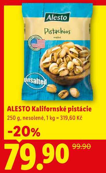 ALESTO Kalifornské pistácie, 250 g