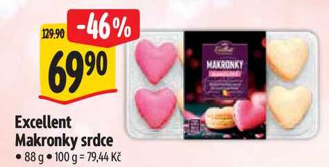 Excellent Makronky srdce, 88 g  