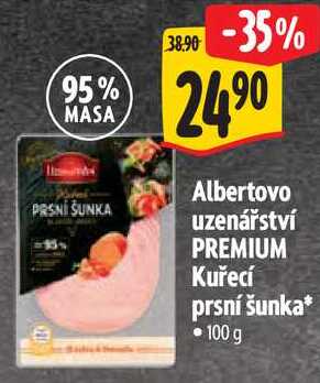Albertovo uzenářství PREMIUM Kuřecí prsní šunka, 100 g 