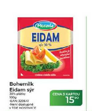 Bohemilk Eidam sýr 30% plátky 100g  