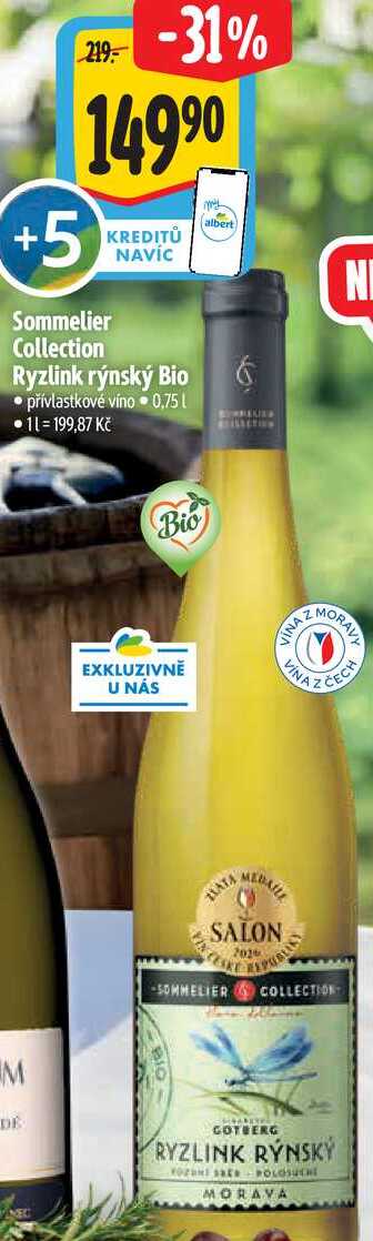 Sommelier Collection Ryzlink rýnský Bio, 0,75 l