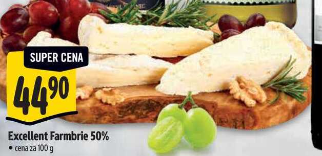 Excellent Farmbrie 50%, cena za 100 g  