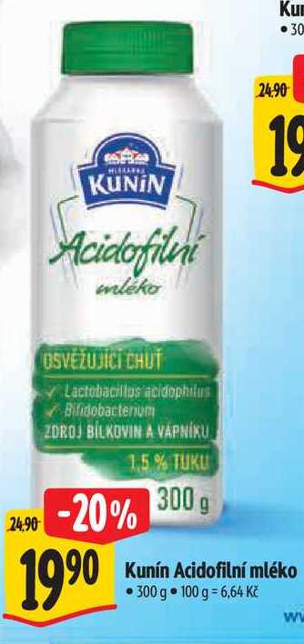 Kunín Acidofilní mléko, 300 g 