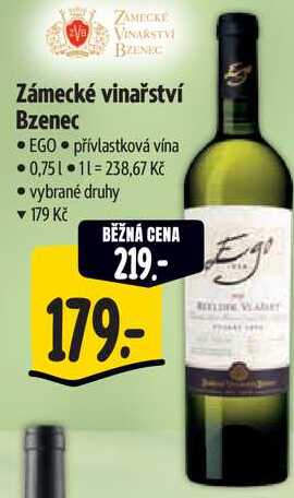 Zámecké vinařství Bzenec EGO, 0,75 l