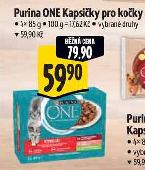 Purina ONE Kapsičky pro kočky, 4x 85 g 