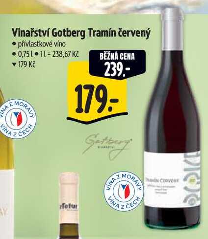 Vinařství Gotberg Tramín červený, 0,75 l