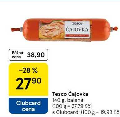 Tesco Čajovka, 140 g, balená 