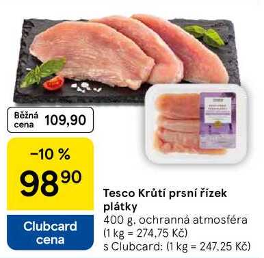 Tesco Krůtí prsní řízek plátky, 400 g
