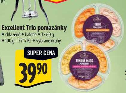 Excellent Trio pomazánky, 3x 60 g
