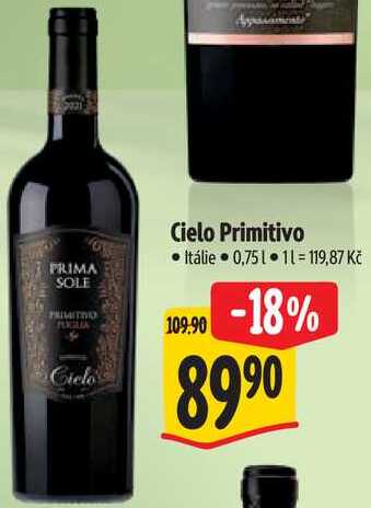 Cielo Primitivo, 0,75 l
