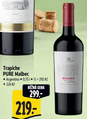 Trapiche PURE Malbec, 0,75 l