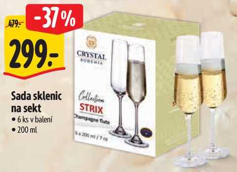 Sada sklenic na sekt, 6 ks 