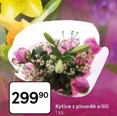 Kytice z pivoněk a lilií, 1 ks 