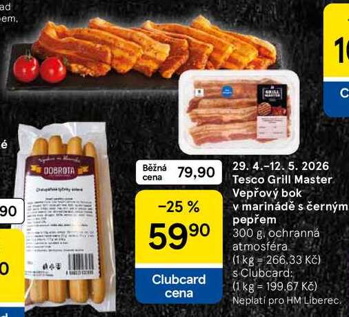 Tesco Grill Master Vepřový bok v marinádě s černým pepřem, 300 g 