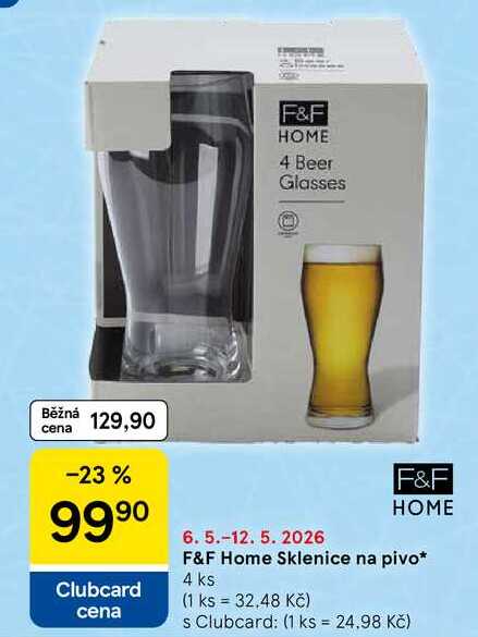 F&F Home Sklenice na pivo, 4 ks