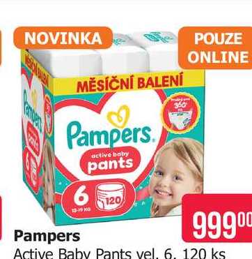 Pampers active baby Pants vel. 6. 120 ks 