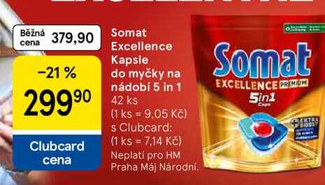 Somat Excellence Kapsle do myčky na nádobí 5 in 1, 42 ks 