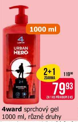 4ward sprchový gel 1000 ml, různé druhy 