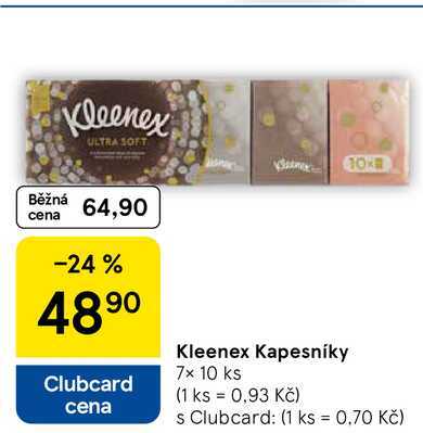 Kleenex Kapesníky, 7x 10 ks 