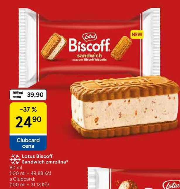 Lotus Biscoff Sandwich zmrzlina, 80 ml