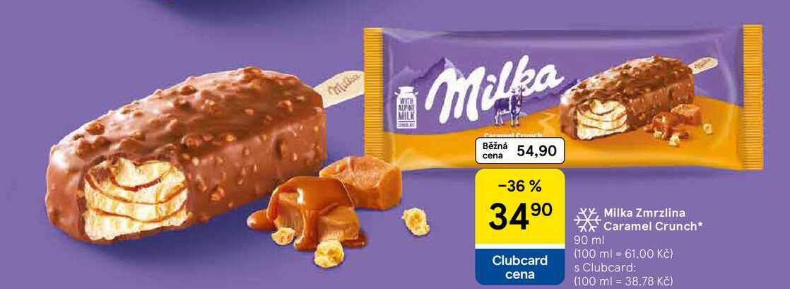Milka Zmrzlina Caramel Crunch, 90 ml  