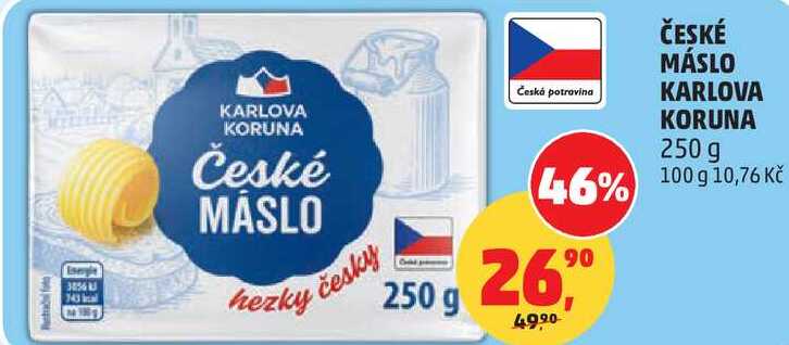 ČESKÉ MÁSLO KARLOVA KORUNA, 250 g  v akci