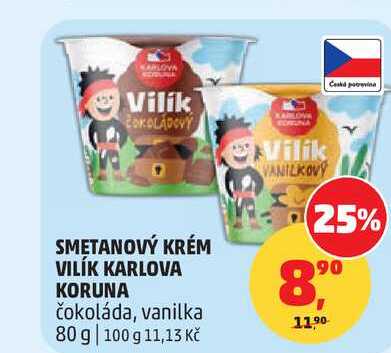 SMETANOVÝ KRÉM VILÍK KARLOVA KORUNA čokoláda, 80 g