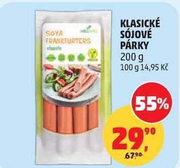KLASICKÉ SÓJOVÉ PÁRKY, 200 g 