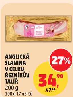 ANGLICKÁ SLANINA V CELKU ŘEZNÍKŮV TALÍŘ, 200 g 
