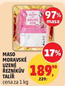MASO MORAVSKÉ UZENÉ ŘEZNÍKŮV TALÍŘ, 1 kg 