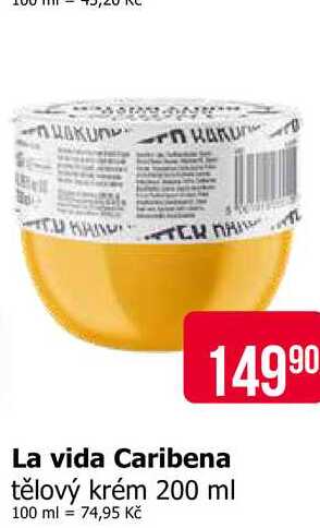 La vida Caribena tělový krém 200 ml 