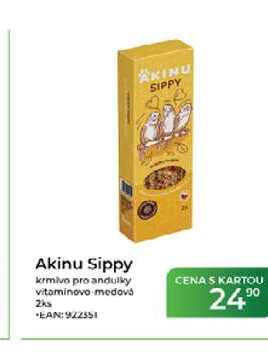 Akinu Sippy krmivo pro andulky vitaminovo medová 2ks 