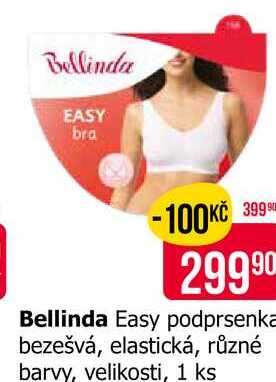 Bellinda Easy podprsenka bezešvá, elastická, různé barvy, velikosti, 1 ks 