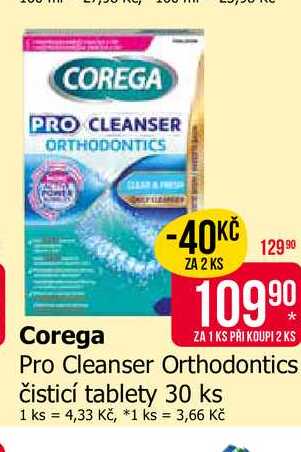 COREGA Pro Cleanser Orthodontics čisticí tablety 30 ks 