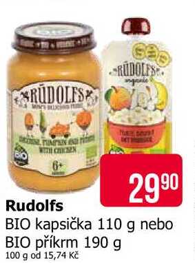 Rudolfs BIO kapsička 110 g nebo BIO příkrm 190 g