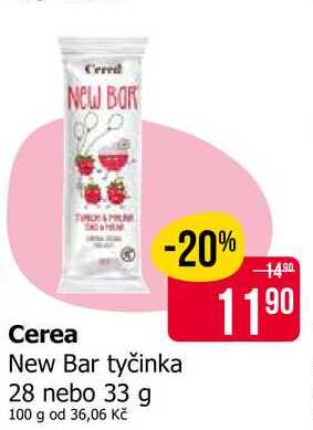 Cerea New Bar tyčinka 28 nebo 33 g 