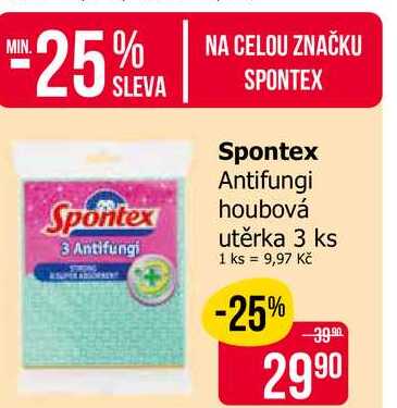 Spontex Antifungi houbová utěrka 3 ks